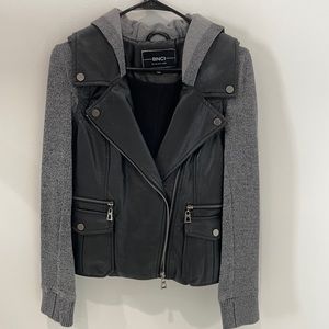 BNCI faux leather and sweatshirt jacket